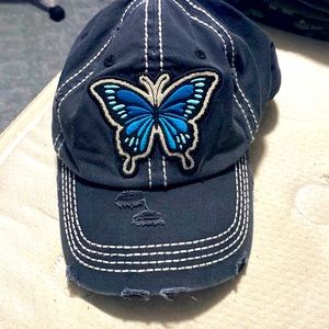 Blue Jean butterfly hat